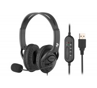 Гарнітура ПК стерео Over-ear 2E CH13 USB, omni-mic, 2м, чорний
