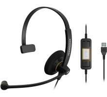 Гарнітура комп'ютерна моно On-Ear EPOS IMPACT SC 30 USB ML, USB, односпрямований, сертифікат Microsoft Teams, 2.1м, Чорний