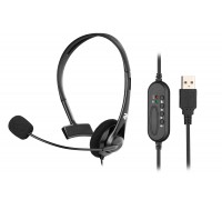 Гарнитура ПК моно On-ear 2E CH11 USB, omni-mic, 2м, черный