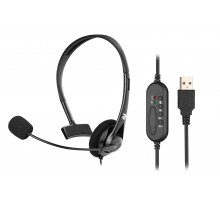 Гарнитура ПК моно On-ear 2E CH11 USB, omni-mic, 2м, черный