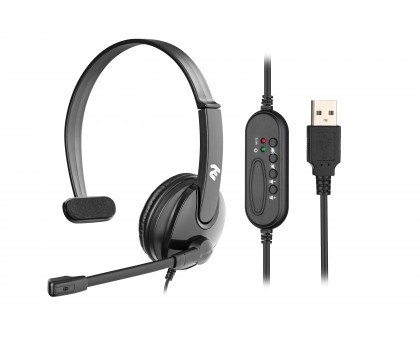 Гарнітура ПК моно On-ear 2E CH12 USB, omni-mic, 2м, чорний Гарнітура ПК моно On-ear 2E CH12 USB, omni-mic, 2м, чорний