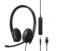 Гарнитура компьютерная стерео On-Ear EPOS ADAPT 165T USB II, 3.5мм/USB, однонаправленный, сертификат Microsoft Teams, 1.8м, Черный
