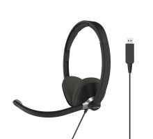 Гарнітура комп'ютерна стерео On-Ear Koss CS300, USB, Uni Mic, 2.4м, Чорний