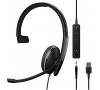 Гарнитура компьютерная моно On-Ear EPOS ADAPT 135T USB II, 3.5мм/USB, однонаправленный, сертификат Microsoft Teams, 1.8м, Черный