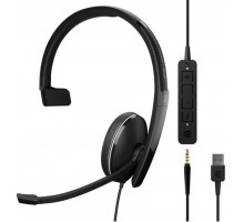 Гарнітура комп'ютерна моно On-Ear EPOS ADAPT 135T USB II, 3.5мм/USB, односпрямований, сертифікат Microsoft Teams, 1.8м, Чорний