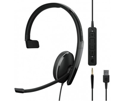 Гарнитура компьютерная моно On-Ear EPOS ADAPT 135T USB II, 3.5мм/USB, однонаправленный, сертификат Microsoft Teams, 1.8м, Черный Гарнитура компьютерная моно On-Ear EPOS ADAPT 135T USB II, 3.5мм/USB, однонаправленный, сертификат Microsoft Teams, 1.8м, Черный