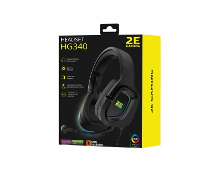 Гарнитура игровая 2E GAMING HG340, 7.1, USB-A, RGB, 2м, чёрный Гарнитура игровая 2E GAMING HG340, 7.1, USB-A, RGB, 2м, чёрный