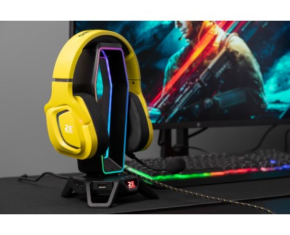 Гарнітура ігрова 2E GAMING HG340, mini-jack/dual 3.5мм, RGB, 2м, жовтий Гарнітура ігрова 2E GAMING HG340, mini-jack/dual 3.5мм, RGB, 2м, жовтий