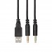 Гарнитура игровая 2E GAMING HG340, mini-jack/dual 3.5mm, RGB, 2м, чёрный