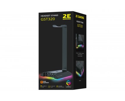 Подставка для гарнитуры 2E GAMING GST320 3в1, 7.1, USB-A, 3xUSB-A/3x3.5мм, RGB, 1.5м, чёрный Подставка для гарнитуры 2E GAMING GST320 3в1, 7.1, USB-A, 3xUSB-A/3x3.5мм, RGB, 1.5м, чёрный