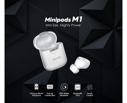 Гарнитура TECNO Minipods M1 Mono White Гарнитура TECNO Minipods M1 Mono White