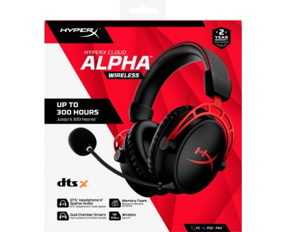 Гарнітура ігрова HyperX Cloud Alpha WL/USB-A, чорно-червоний Гарнітура ігрова HyperX Cloud Alpha WL/USB-A, чорно-червоний