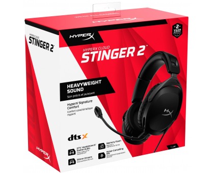 Гарнитура игровая HyperX Cloud Stinger 2, mini-jack/dual 3.5мм, 2м/0.15м, черный Гарнитура игровая HyperX Cloud Stinger 2, mini-jack/dual 3.5мм, 2м/0.15м, черный
