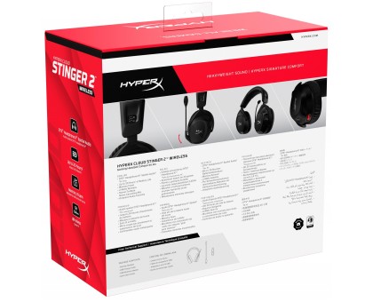 Гарнітура ігрова HyperX Cloud Stinger 2, WL/USB-A, чорний Гарнітура ігрова HyperX Cloud Stinger 2, WL/USB-A, чорний