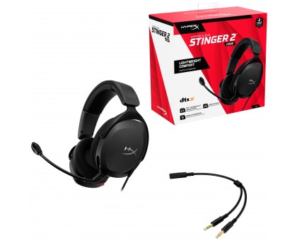 Гарнитура игровая HyperX Cloud Stinger 2 Core, mini-jack/dual 3.5мм, 2м/0.15м, черный Гарнитура игровая HyperX Cloud Stinger 2 Core, mini-jack/dual 3.5мм, 2м/0.15м, черный