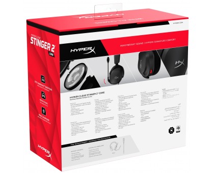 Гарнитура игровая HyperX Cloud Stinger 2 Core, mini-jack/dual 3.5мм, 2м/0.15м, черный Гарнитура игровая HyperX Cloud Stinger 2 Core, mini-jack/dual 3.5мм, 2м/0.15м, черный