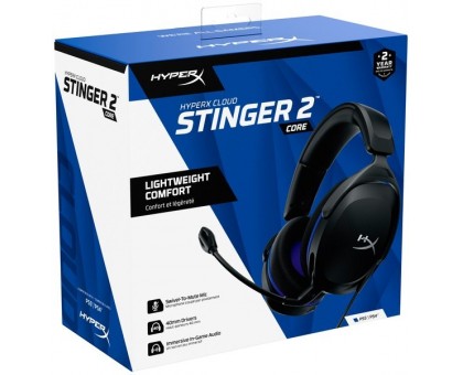 Гарнітура HyperX Cloud Stinger 2 Core PS5/PS4, mini-jack, чорно-синій Гарнітура HyperX Cloud Stinger 2 Core PS5/PS4, mini-jack, чорно-синій