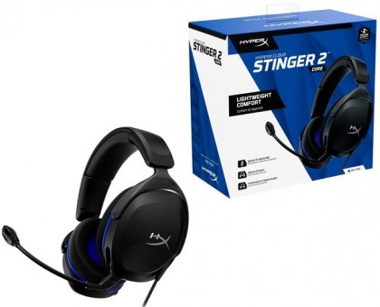 Гарнітура HyperX Cloud Stinger 2 Core PS5/PS4, mini-jack, чорно-синій Гарнітура HyperX Cloud Stinger 2 Core PS5/PS4, mini-jack, чорно-синій