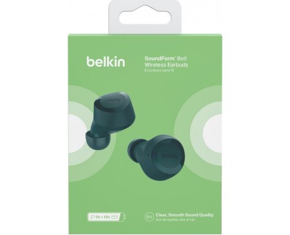 Наушники TWS Belkin Soundform Bolt True Wireless, бирюзовый Наушники TWS Belkin Soundform Bolt True Wireless, бирюзовый