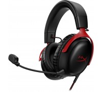 Гарнітура ігрова HyperX Cloud III, mini-jack/USB-A/USB-C, 1.2м/1.3м, чорно-червоний