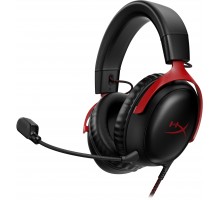 Гарнитура игровая HyperX Cloud III, mini-jack/USB-A/USB-C, 1.2м/1.3м, черно-красный