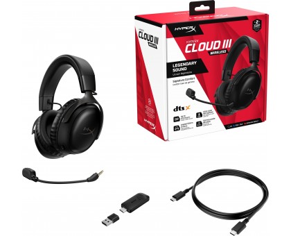 Гарнитура игровая HyperX Cloud III, WL/USB-A/USB-C, черный Гарнитура игровая HyperX Cloud III, WL/USB-A/USB-C, черный