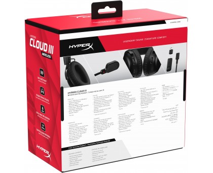 Гарнитура игровая HyperX Cloud III, WL/USB-A/USB-C, черный Гарнитура игровая HyperX Cloud III, WL/USB-A/USB-C, черный