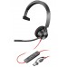Гарнітура комп'ютерна моно On-ear Poly Blackwire 3310-M, USB-A, USB-C, всеспрямований, Microsoft Teams, чорний
