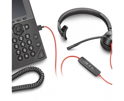 Гарнітура комп'ютерна моно On-ear Poly Blackwire 3310-M, USB-A, USB-C, всеспрямований, Microsoft Teams, чорний Гарнітура комп'ютерна моно On-ear Poly Blackwire 3310-M, USB-A, USB-C, всеспрямований, Microsoft Teams, чорний