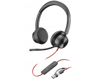 Гарнитура компьютерная стерео On-ear Poly Blackwire 8225-M, USB-A, USB-C, всенаправленный, ANC, Acoustic Fence, Microsoft Teams, черный Гарнитура компьютерная стерео On-ear Poly Blackwire 8225-M, USB-A, USB-C, всенаправленный, ANC, Acoustic Fence, Microsoft Teams, черный