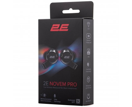 Наушники 2E Novem Pro True Wireless, 4 Mic, Waterproof, Black Наушники 2E Novem Pro True Wireless, 4 Mic, Waterproof, Black