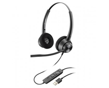 Гарнитура компьютерная стерео On-ear Poly EncorePro 320, USB-A, всенаправленный, черный Гарнитура компьютерная стерео On-ear Poly EncorePro 320, USB-A, всенаправленный, черный