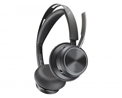Гарнитура компьютерная стерео On-ear Poly Voyager Focus 2, USB-A, Bluetooth, всенаправленный, ANC, Acoustic fence, черный Гарнитура компьютерная стерео On-ear Poly Voyager Focus 2, USB-A, Bluetooth, всенаправленный, ANC, Acoustic fence, черный