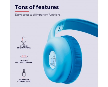 Наушники Trust Nouna Headphones mini-jack, Mic, Синий Наушники Trust Nouna Headphones mini-jack, Mic, Синий