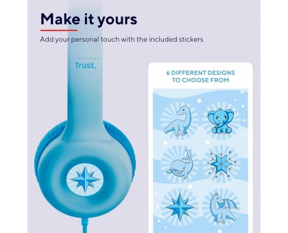 Наушники Trust Nouna Headphones mini-jack, Mic, Синий Наушники Trust Nouna Headphones mini-jack, Mic, Синий