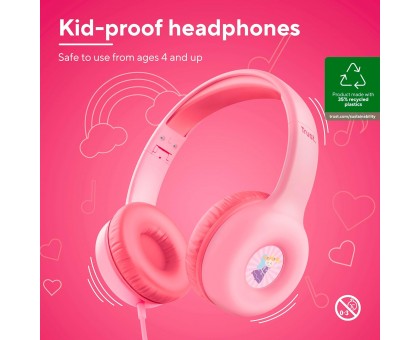 Наушники Trust Nouna Headphones mini-jack, Mic, Розовый Наушники Trust Nouna Headphones mini-jack, Mic, Розовый
