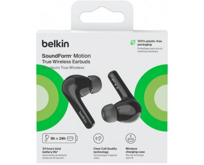 Наушники TWS Belkin Soundform Motion True Wireless, черный Наушники TWS Belkin Soundform Motion True Wireless, черный