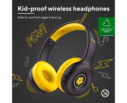 Навушники On-ear Trust Nouna Kids, Wireless, Mic, Чорний Навушники On-ear Trust Nouna Kids, Wireless, Mic, Чорний