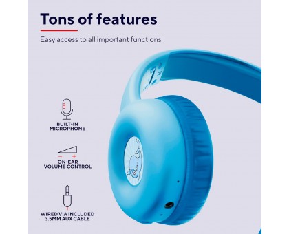 Наушники On-ear Trust Nouna Kids, Wireless, Mic, Синий Наушники On-ear Trust Nouna Kids, Wireless, Mic, Синий
