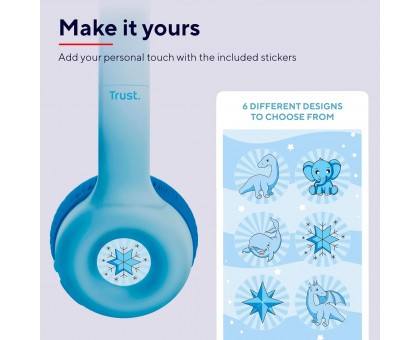 Наушники On-ear Trust Nouna Kids, Wireless, Mic, Синий Наушники On-ear Trust Nouna Kids, Wireless, Mic, Синий