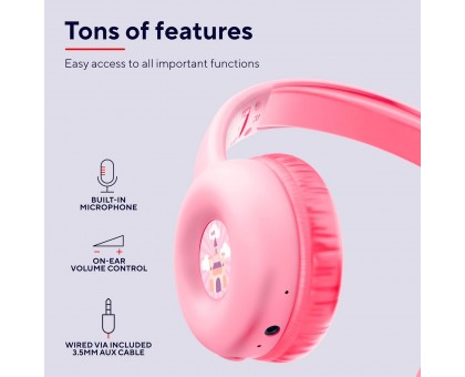 Наушники On-ear Trust Nouna Kids, Wireless, Mic, Розовый Наушники On-ear Trust Nouna Kids, Wireless, Mic, Розовый