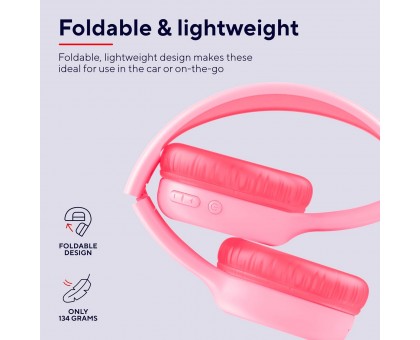 Наушники On-ear Trust Nouna Kids, Wireless, Mic, Розовый Наушники On-ear Trust Nouna Kids, Wireless, Mic, Розовый