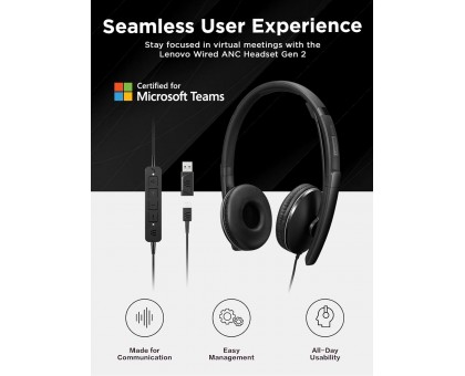 Гарнитура Lenovo Wired ANC Headset Gen 2 (Teams) Гарнитура Lenovo Wired ANC Headset Gen 2 (Teams)
