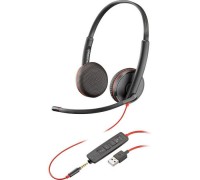 Гарнитура компьютерная стерео On-ear Poly Blackwire 3225 HS, USB-A, 3,5 мм, всенаправленный, черный
