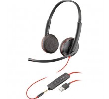Гарнитура компьютерная стерео On-ear Poly Blackwire 3225 HS, USB-A, 3,5 мм, всенаправленный, черный