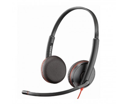 Гарнітура комп'ютерна стерео On-ear Poly Blackwire 3225 HS, USB-A, 3.5 мм, всеспрямований, чорний Гарнітура комп'ютерна стерео On-ear Poly Blackwire 3225 HS, USB-A, 3.5 мм, всеспрямований, чорний