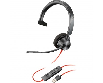 Гарнитура компьютерная моно On-ear Poly Blackwire 3310, USB-A, всенаправленный, чёрный Гарнитура компьютерная моно On-ear Poly Blackwire 3310, USB-A, всенаправленный, чёрный