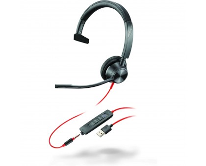 Гарнитура компьютерная моно On-ear Poly Blackwire 3315-M, USB-A, всенаправленный, чёрный Гарнитура компьютерная моно On-ear Poly Blackwire 3315-M, USB-A, всенаправленный, чёрный