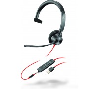 Гарнитура компьютерная моно On-ear Poly Blackwire 3315, USB-A, всенаправленный, черный