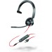 Гарнітура комп'ютерна моно On-ear Poly Blackwire 3315, USB-A, всеспрямований, чорний